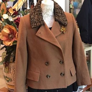 HERBERT GROSSMAN VTG JACKET LUXURY BLEND CASHMERE CAMEL HAIR SM-MED SIZE 8 EUC